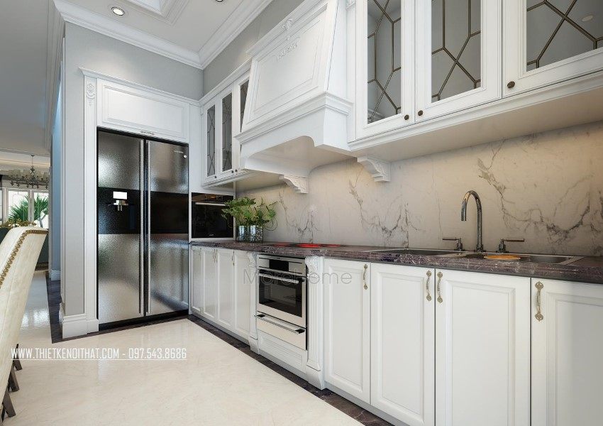 Thiết kế nội thất phòng bếp nhà liên kề tại khu đô thị Văn Quán